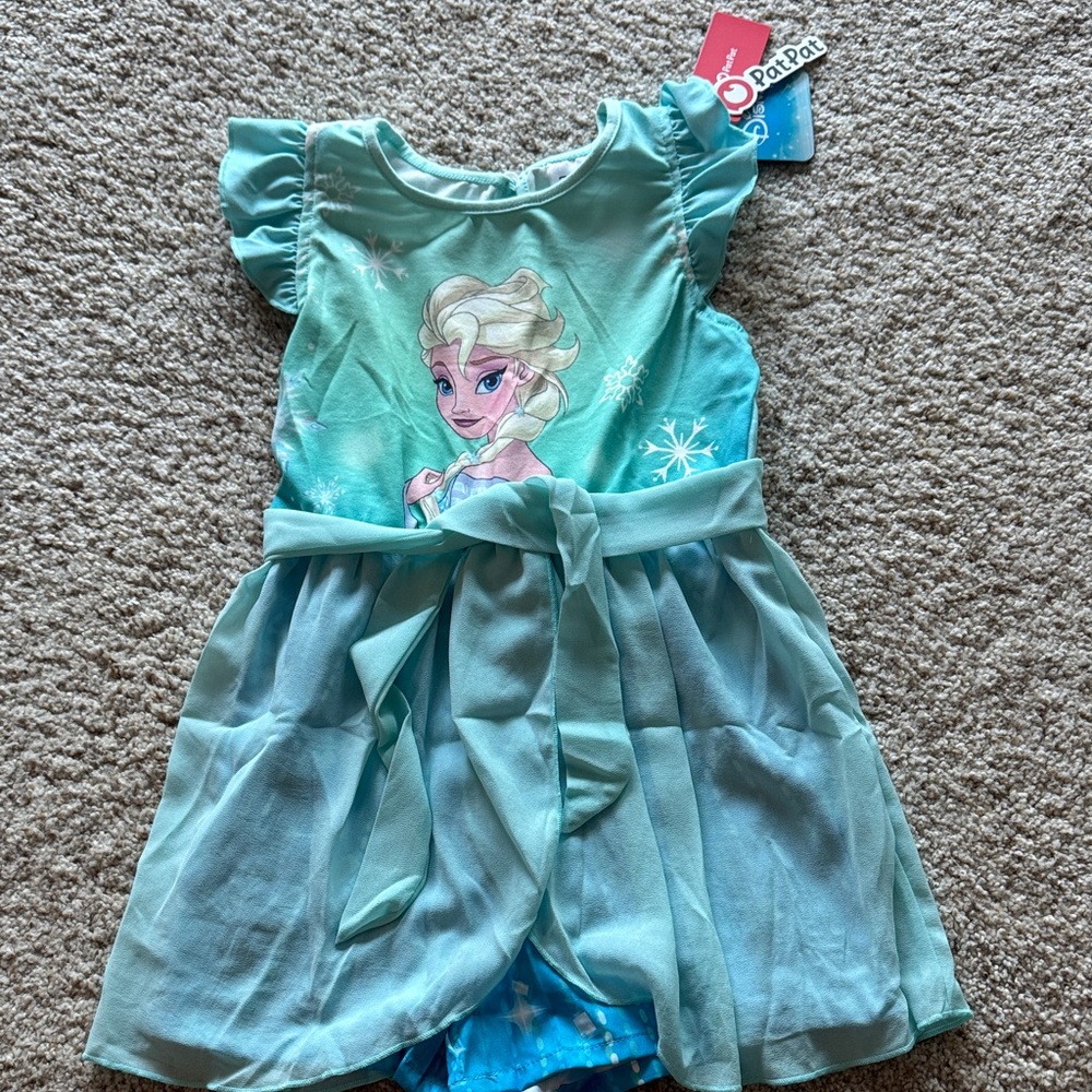 Disney Frozen Elsa Aqua Dress with Bow